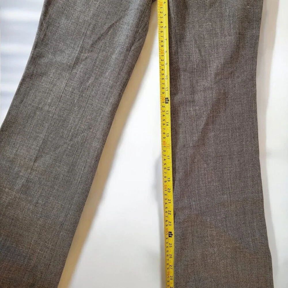 Express Design Studio Gray Dress Pants Women’s 2R – Linen Blend, Flat Front - Picture 7 of 10